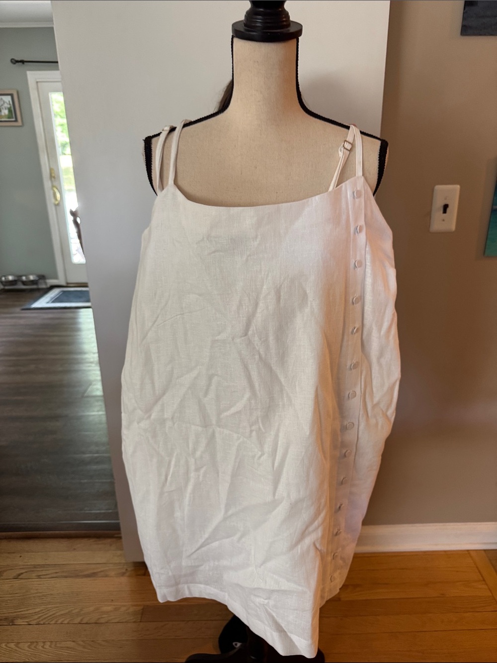 Abercrombie & Fitch White Linen Romper with Side Buttons